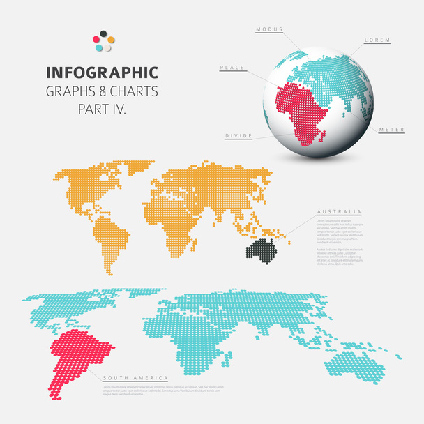 世界マップの可視化 - ベクター画像