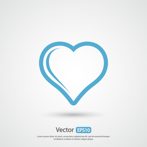 Heart icon, flat design - Vektör, Görsel