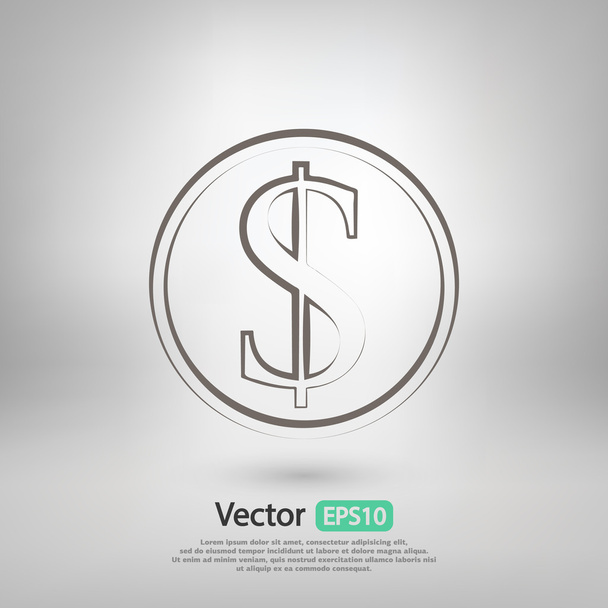 Money icon, Flat design style - Vektor, kép