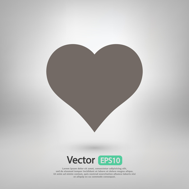 Icono del corazón, diseño plano
 - Vector, imagen