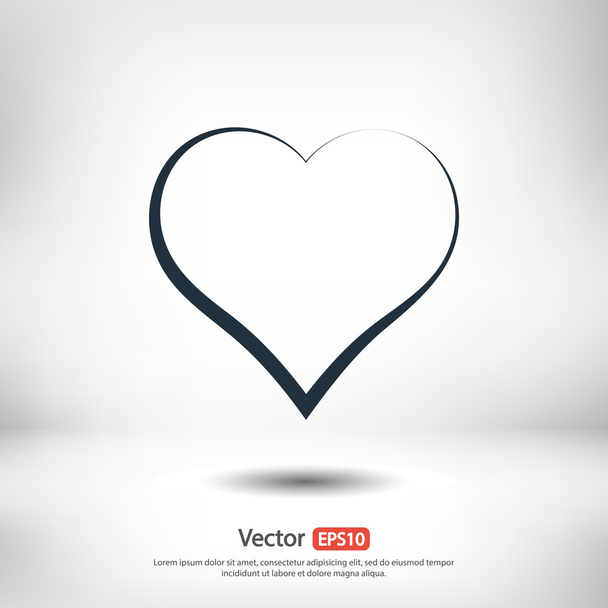 Heart icon, flat design - Διάνυσμα, εικόνα