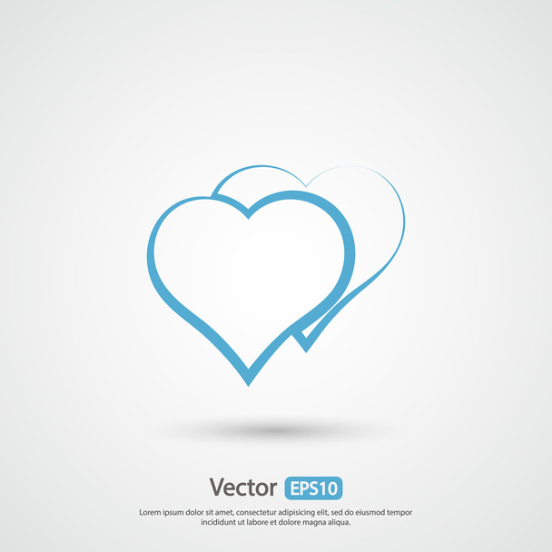 Hearts icon, flat design - Vetor, Imagem