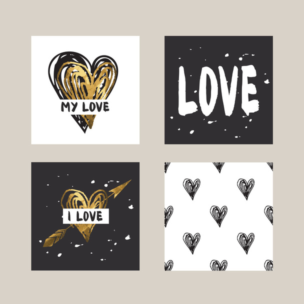 Cards with a trendy hipster print - Vector, Image