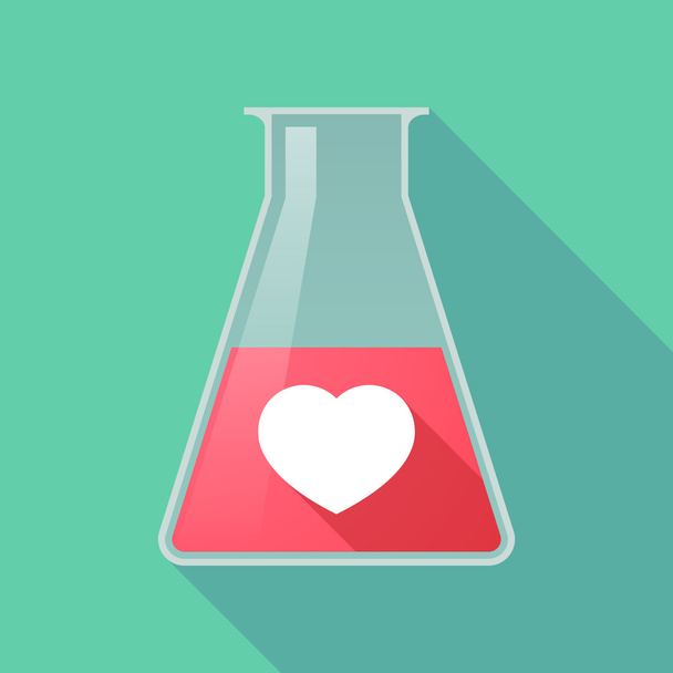 Σκιά καιρό φιάλη χημική δοκιμαστικό σωλήνα με μια καρδιά - Διάνυσμα, εικόνα