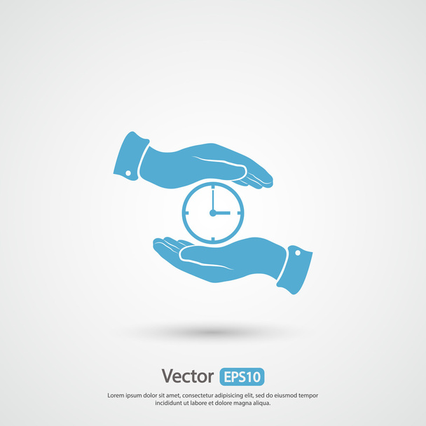 Clock in hands icon - Vetor, Imagem