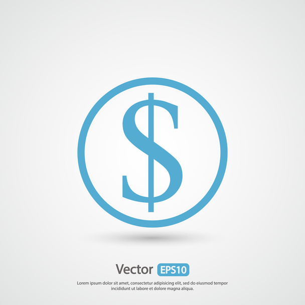 Money icon, Flat design style - Вектор, зображення