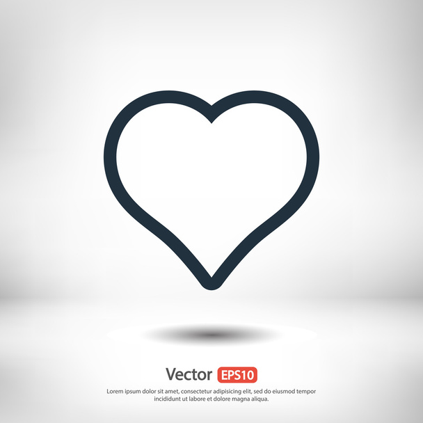 Heart icon, flat design - Vetor, Imagem