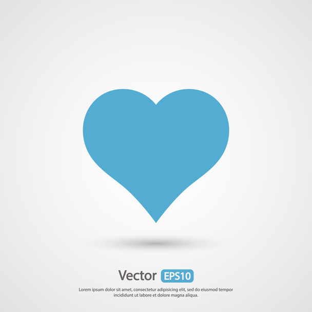 Icono del corazón, diseño plano
 - Vector, imagen