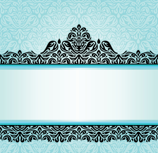 Turquoise retro invitation design - Vector, imagen