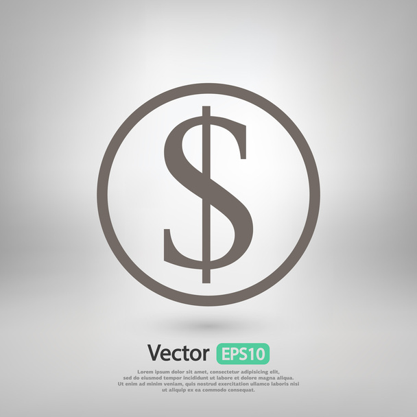 Money icon, Flat design style - Διάνυσμα, εικόνα