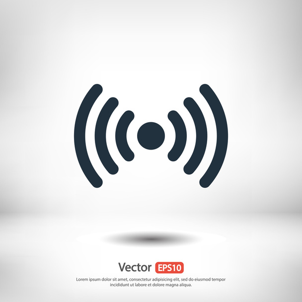 Vezeték nélküli ikon, lapos design stílusban - Vektor, kép
