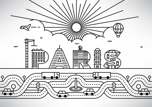 Parijs stad Typografie Design - Vector, afbeelding