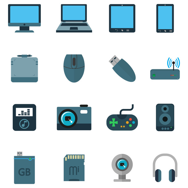 Set a variety of techniques Devices in flat style - Vector, Image