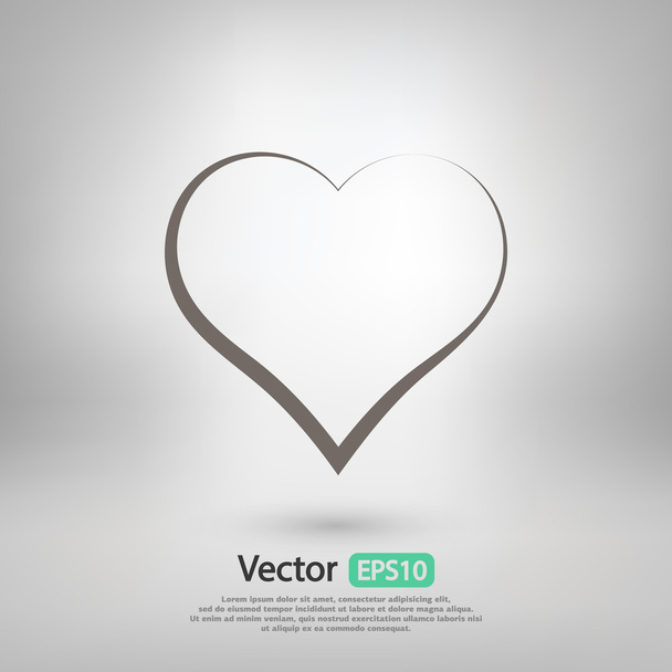 Heart icon, flat design - Vetor, Imagem