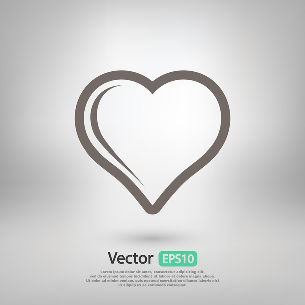Heart icon, flat design - Vektör, Görsel