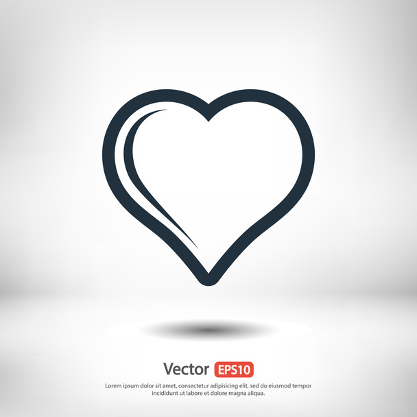 Heart icon, flat design - Vector, Image