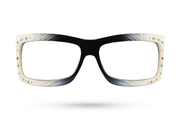 Fashion glasses style plastic-framed with diamonds isolated on w - Photo, Image