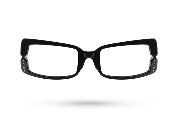Moda occhiali stile di plastica-incorniciato con diamanti isolati su w
 - Foto, immagini