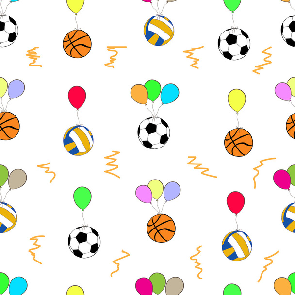 Seamless balls on balloons - Vector, Image