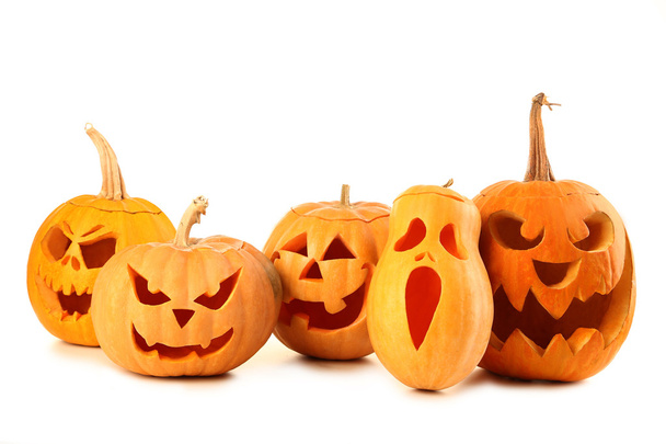 Halloween pumpkins on white background - Photo, Image
