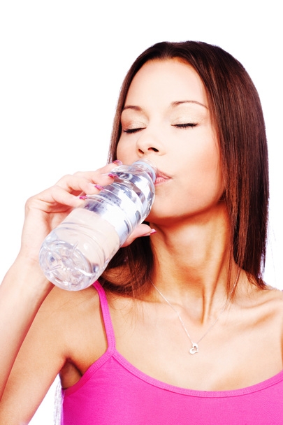 Mujer bebiendo agua de la botella - Foto, Imagen