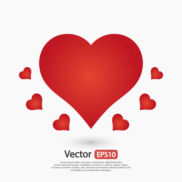 Hearts icon, flat design - Вектор,изображение