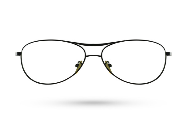Fashion glasses style metal-framed isolated on white background. - Photo, Image
