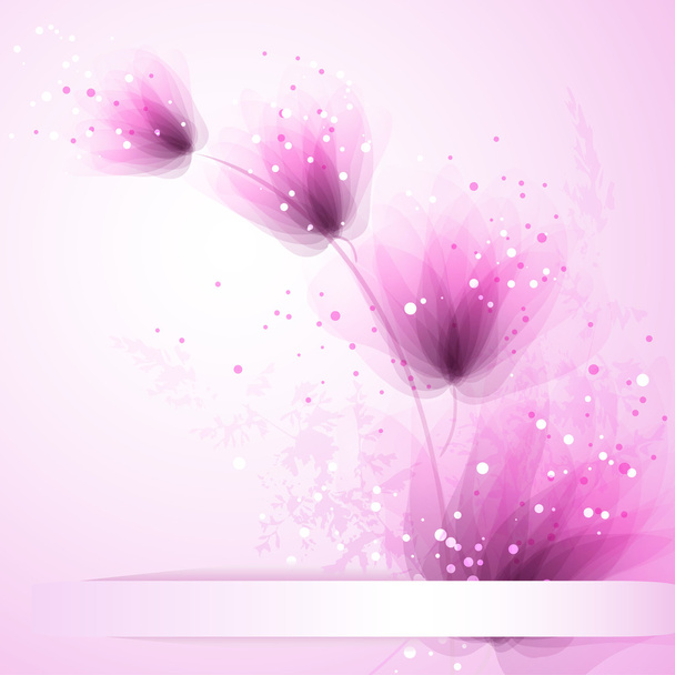 vector background with pastel flowers - Вектор,изображение