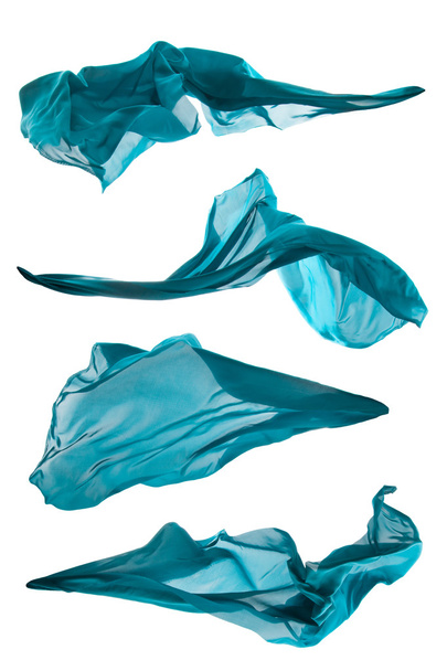 Isolated shots of blue silk, isolated on white background - Φωτογραφία, εικόνα