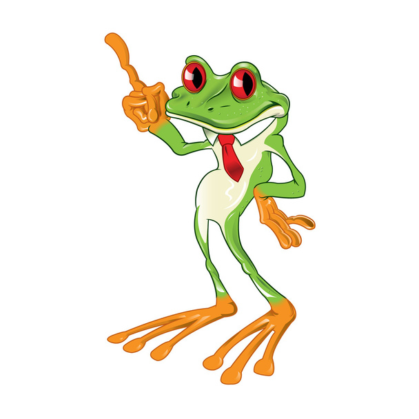 Cartoon Red Eyed Tree Frog - Vector, afbeelding