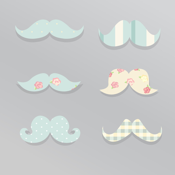 Cute mustaches. Vector. - Vector, Image