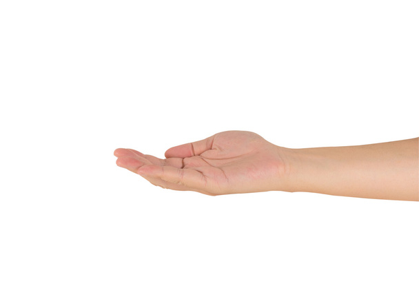image of empty male teen hand isolated on white background - Photo, Image