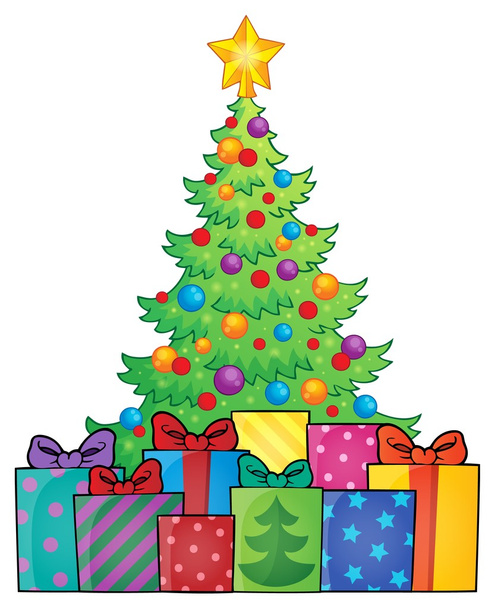 Árbol de Navidad y regalos tema imagen 1
 - Vector, imagen