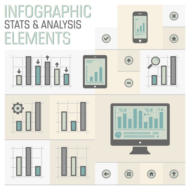 Infographic vector pack. Stats and analysis elements set two gren - Vector, Image