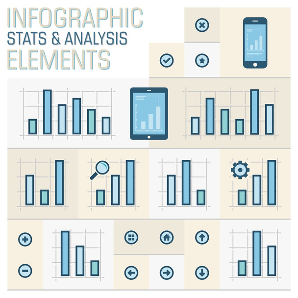 Vektorový Infographic pack. Statistiky a analýzy prvky určit jedno modré - Vektor, obrázek