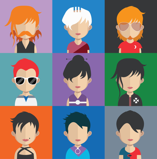 Set of people avatar icons - Vector, Image