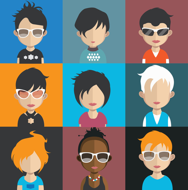 Conjunto de personas avatar iconos
 - Vector, Imagen