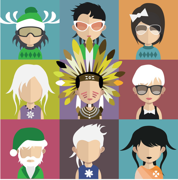 Набір людей значки аватар
 - Вектор, зображення