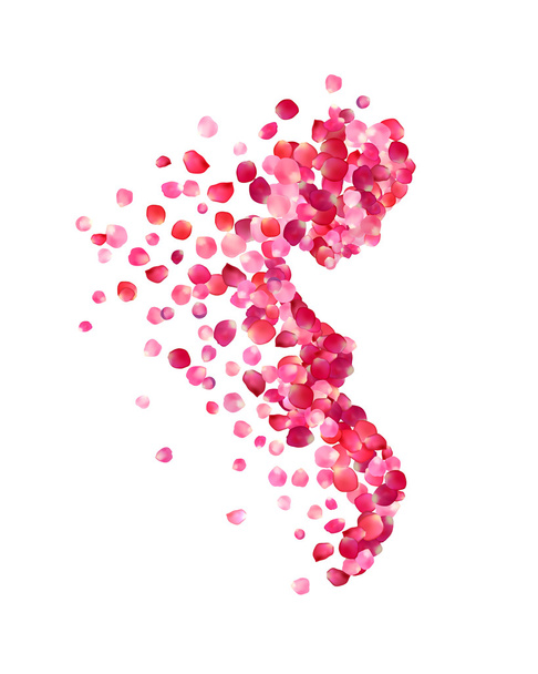 Profil de femme enceinte de pétales de rose
 - Vecteur, image