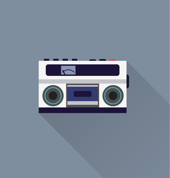 Retro cassette speler pictogram - Vector, afbeelding