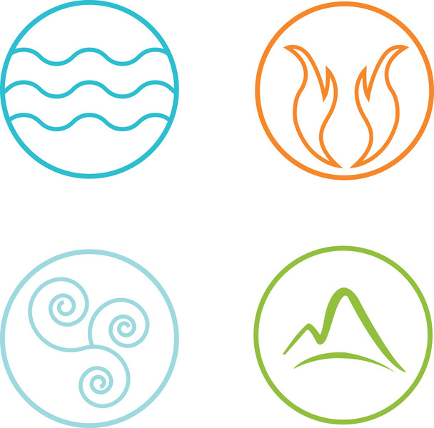 nature elements icons set - Vecteur, image