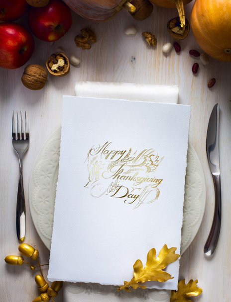 kunst happy thanksgiving day diner uitnodiging - Foto, afbeelding