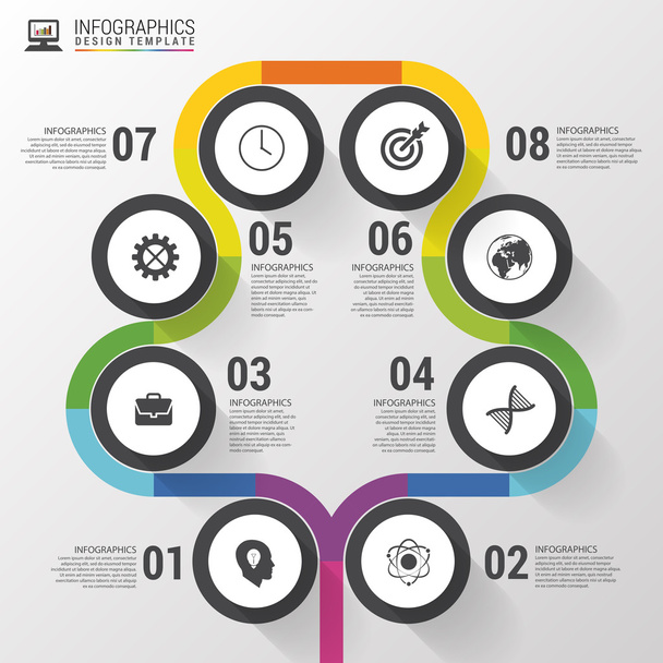 Abstract colorful tree. Timeline infographic template. Vector illustration - Vettoriali, immagini