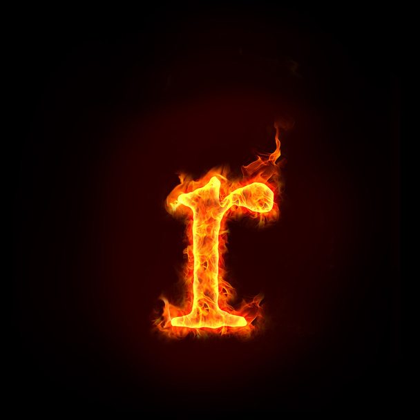 Fire alphabets, small letter r - Foto, Bild