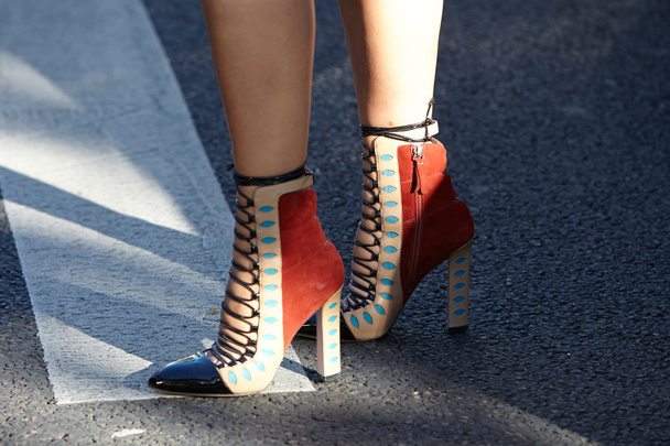 Paula Cademartori shoes seen before Rochas show, Paris fashion week - Fotó, kép