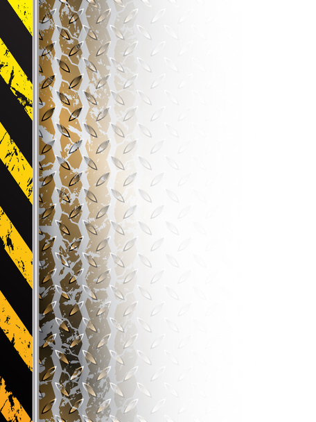 Industriedesign mit verblassender Reifenspur im weißen Raum - Vektor, Bild