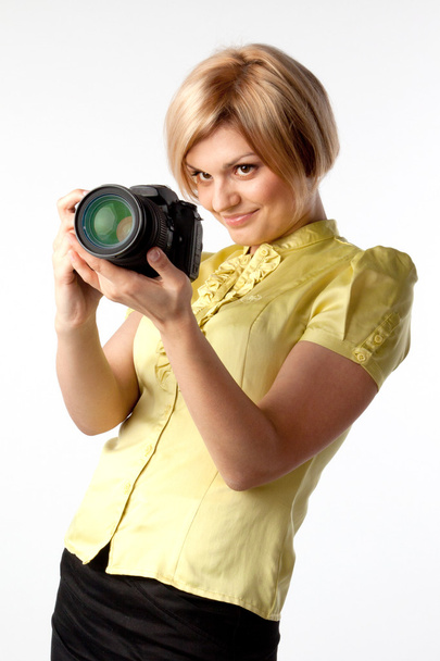 Girl-photographer - Zdjęcie, obraz