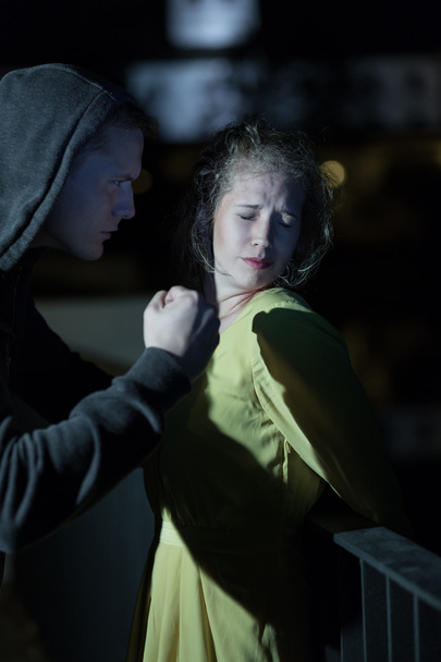 Threatening woman at night - Фото, зображення