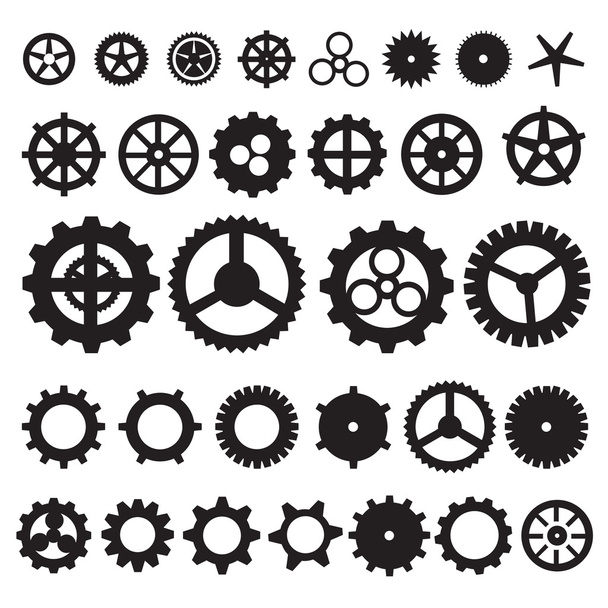 Steampunk collection machine gears - Vector, Image