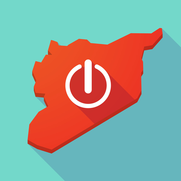 Ombre longue carte Syrie avec un bouton off
 - Vecteur, image